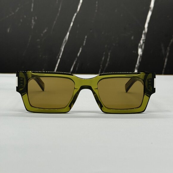 NEW SL572 005 SAINT LAURENT GREEN SQUARE SUNGLASSES SL 572 005 UNISEX SUNGLASSES - Picture 3 of 11